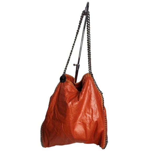 Stella McCartney Orange Suede Shoulder Tote Bag
